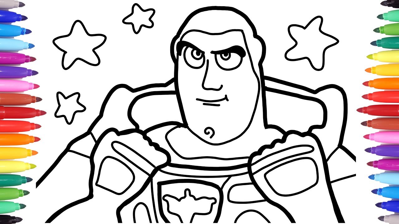 Toy story coloring page drawing and coloring buzz lightyear