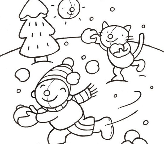 Free easy to print snow coloring pages