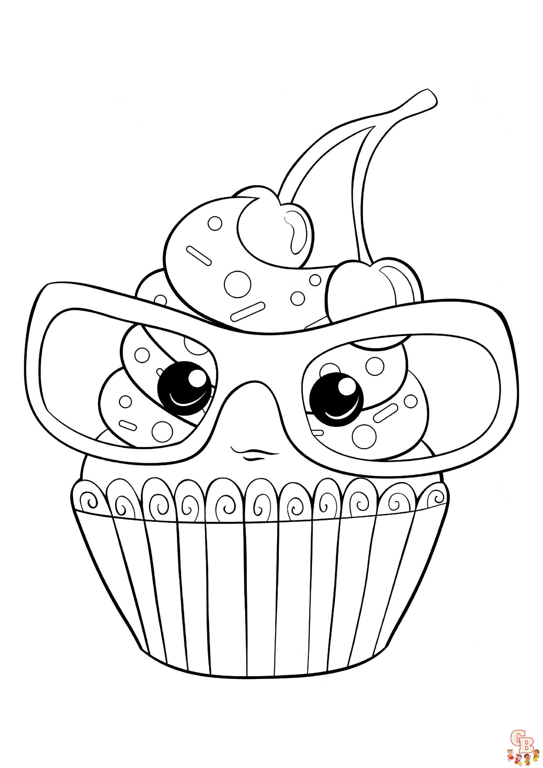 Cute cake coloring pages