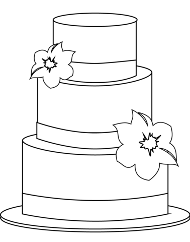 Cake coloring page free printable coloring pages