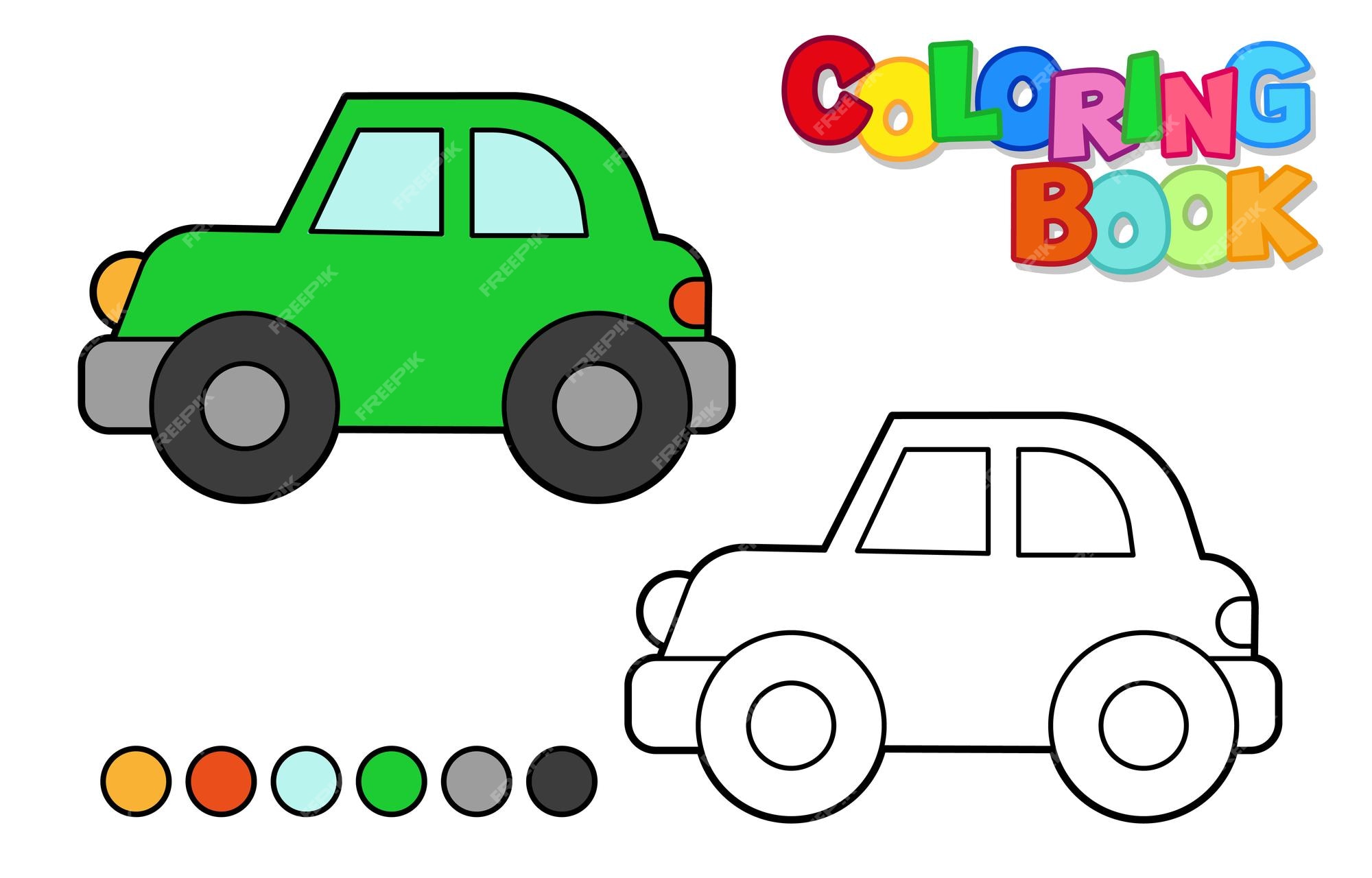 Premium vector vector illustration of a car coloring book for children simple level