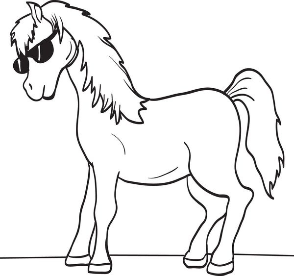 Printable cartoon horse coloring page for kids â