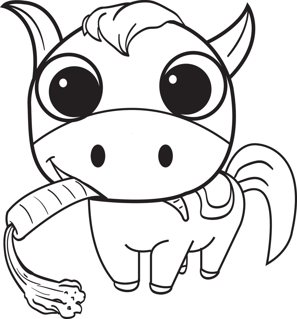 Printable cartoon horse coloring page for kids â