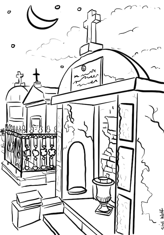 New orleans cemetery download printable coloring page nola graveyard st louis no downloadable