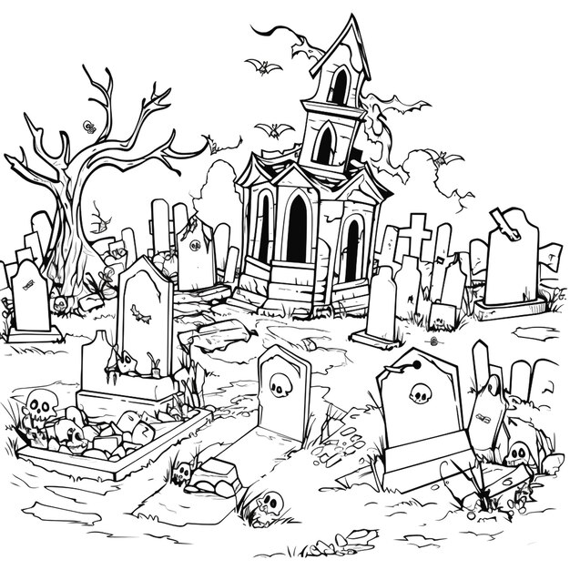 Page cemetery coloring page images