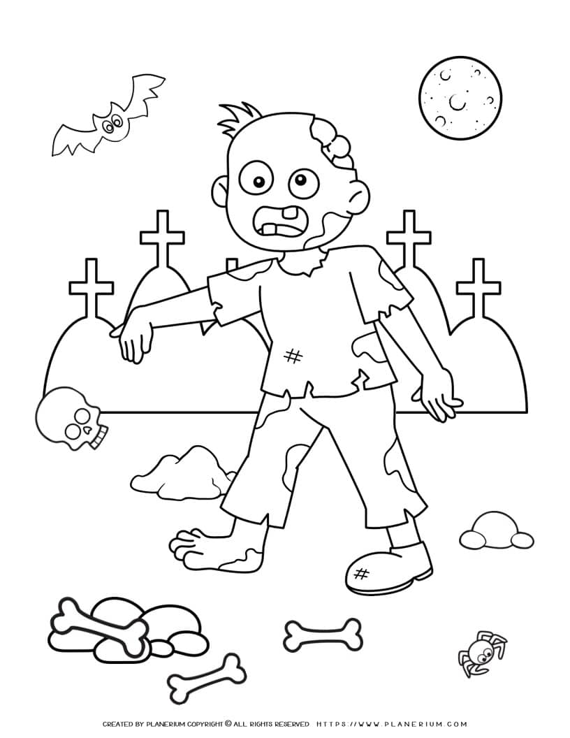 Zombie coloring page