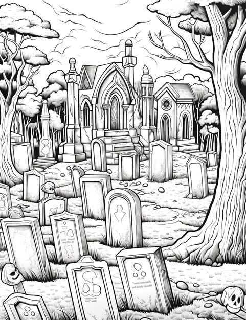 Page cemetery coloring page images