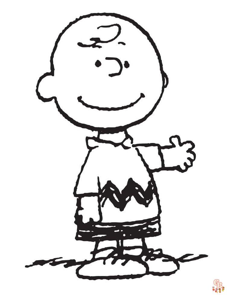 Printable charlie brown coloring pages free for kids ands adults