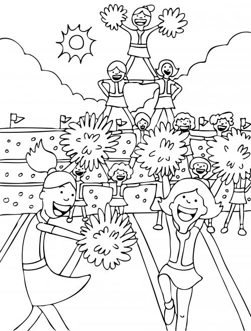 Coloring pages cheerleading coloring page