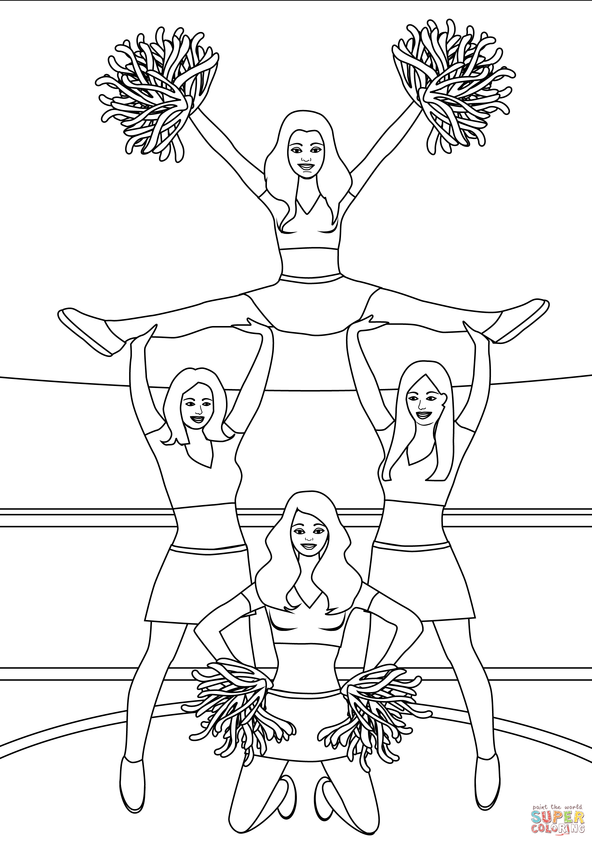 Cheerleader coloring page free printable coloring pages