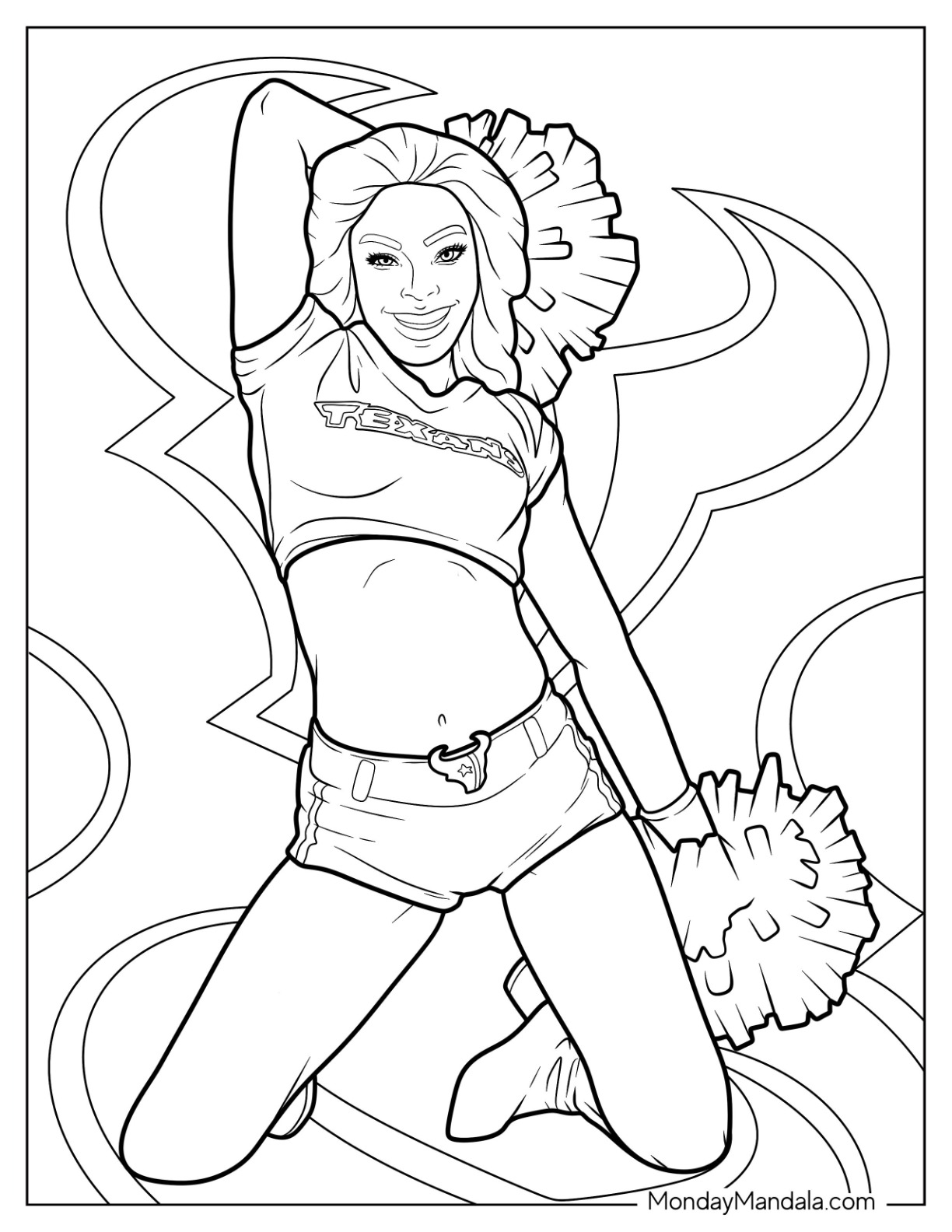 Cheerleading coloring pages free pdf printables