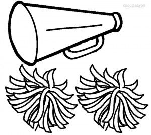 Cheerleading megaphone coloring pages coloring pages sports coloring pages cheerleading megaphones