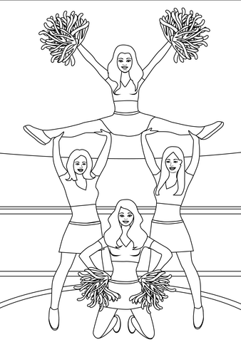 Cheerleader coloring page free printable coloring pages