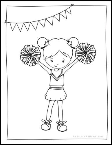 Cheerleader printables cheerleading worksheets for preschool and kindergarten coloring pages football coloring pages cheerleading crafts