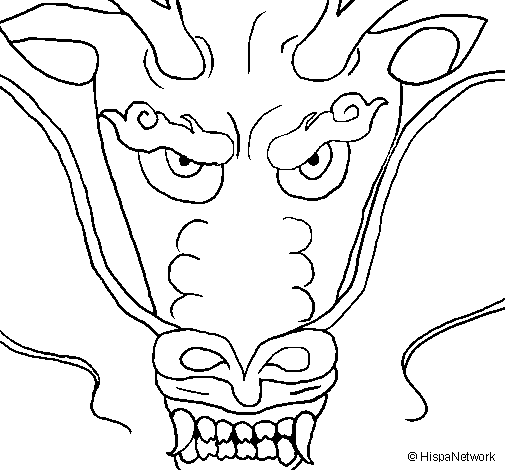 Dragons head coloring page