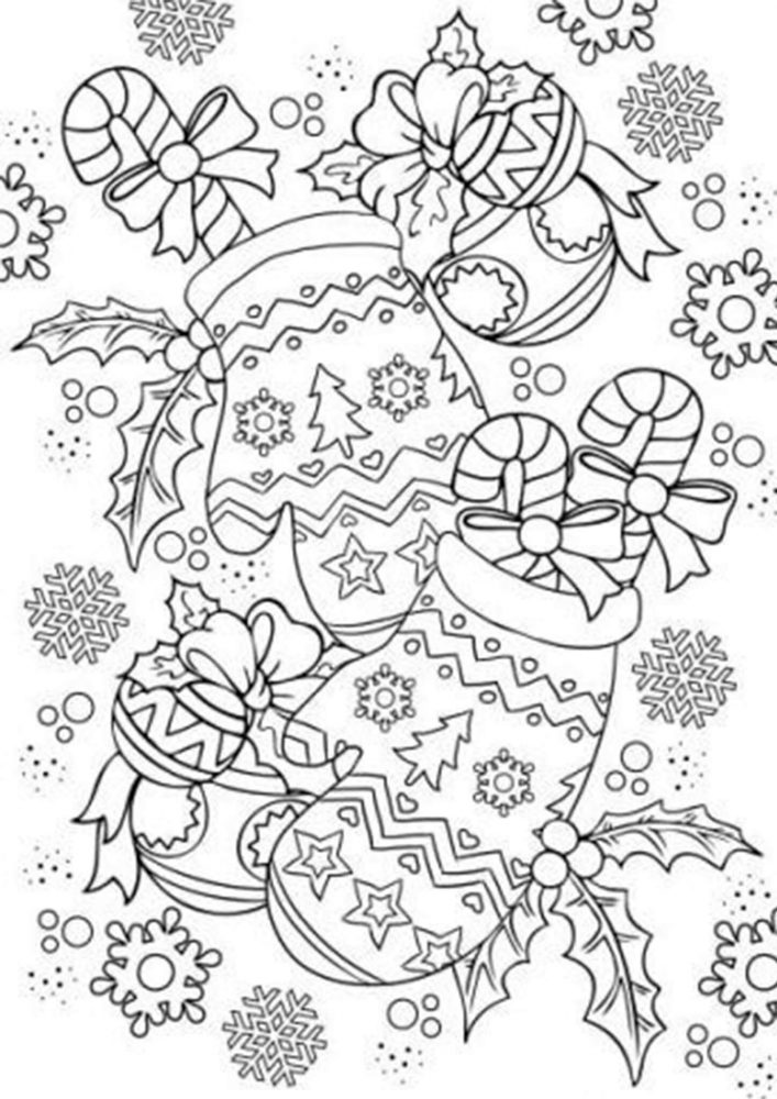 Free easy to print adult christmas coloring pages