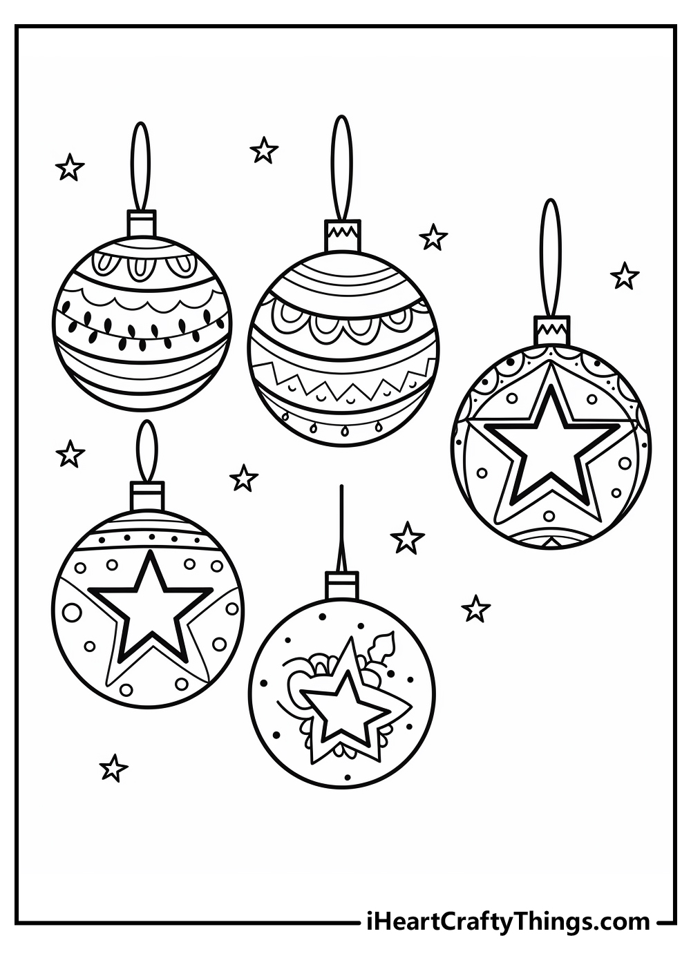 Christmas ornament coloring pages free printables