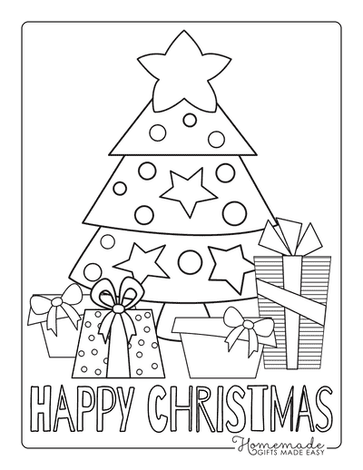 Christmas tree coloring pages for kids adults