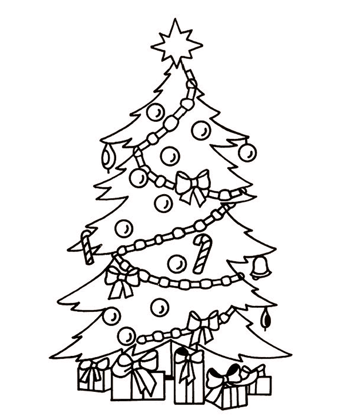 Free printable christmas tree coloring pages for kids