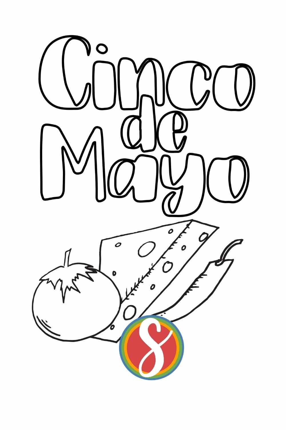 Free cinco de mayo coloring page â stevie doodles