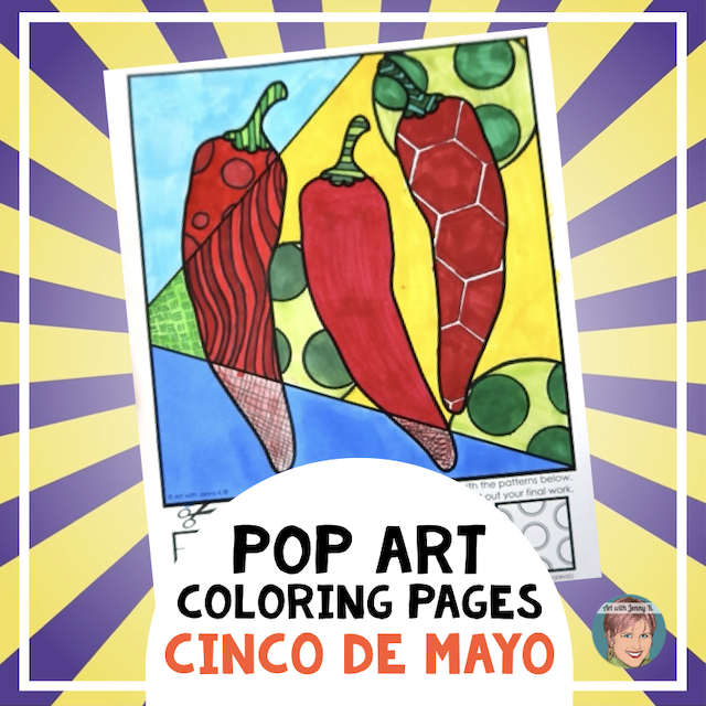 Cinco de mayo coloring pages pop art style