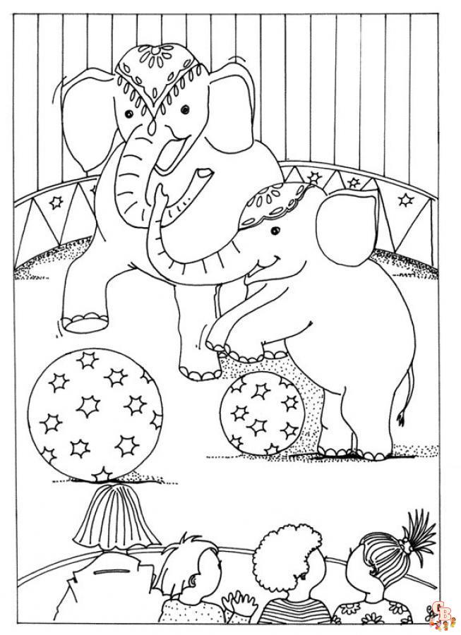 Funny circus coloring pages for kids