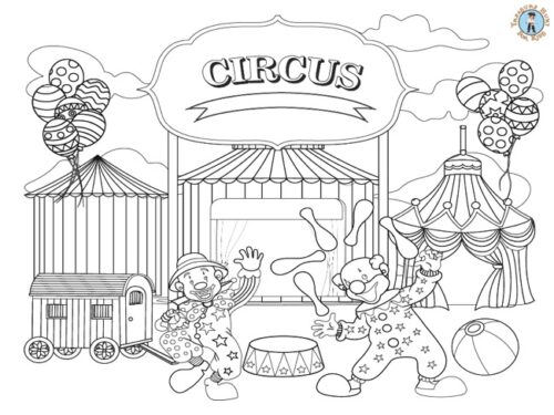 Printable Carnival Stuff / Digital Download / Circus Coloring Page 