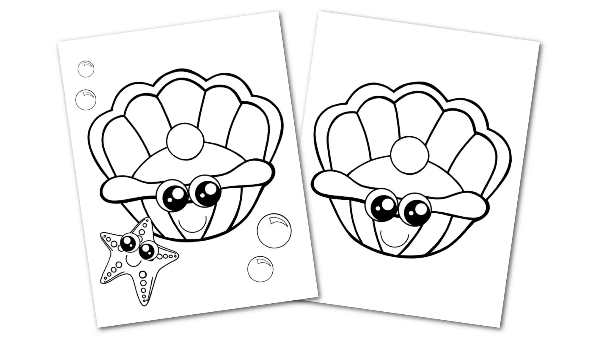 Free printable clam shell coloring page â simple mom project