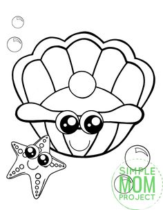 Clam coloring pages