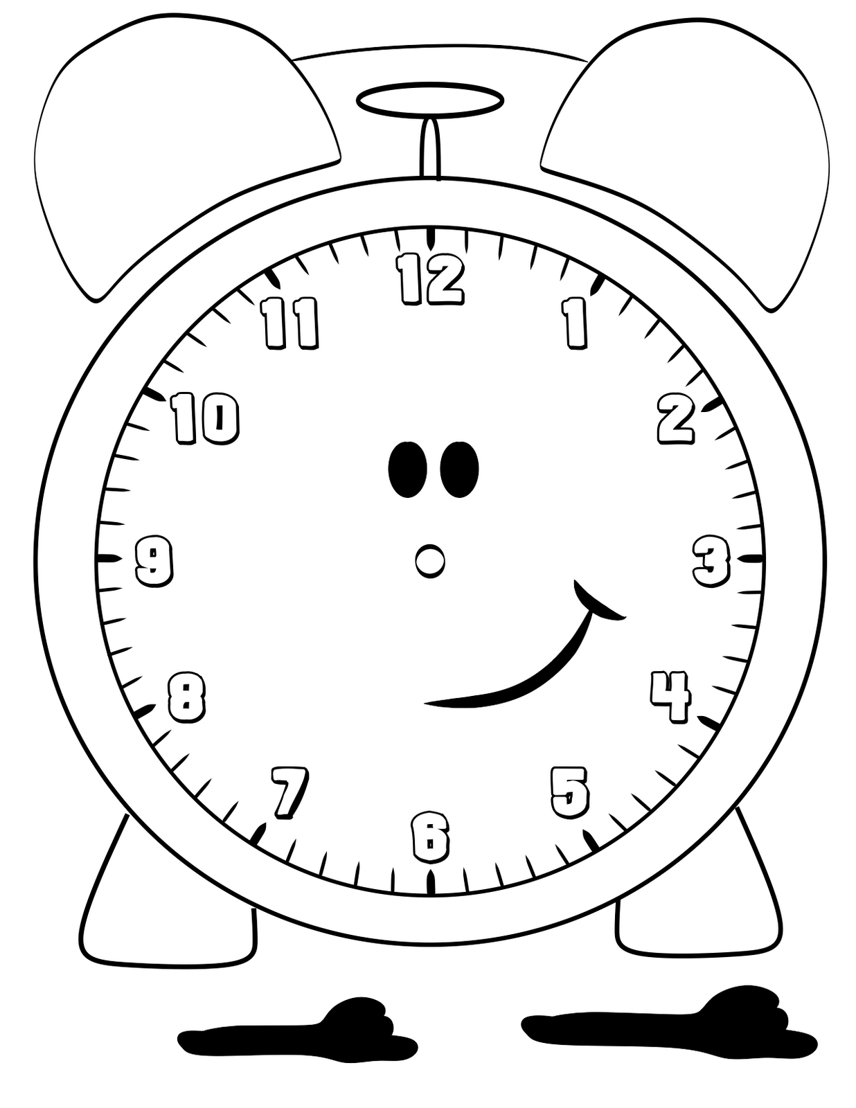 Free printable clock coloring pages for kids