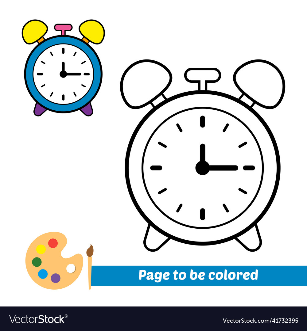 Coloring book for kids clock royalty free vector image