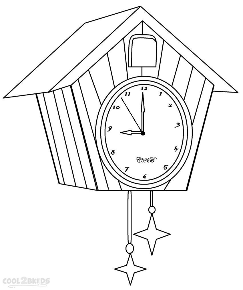 Printable clock coloring pages for kids coolbkids clock clock drawings wall clock drawing