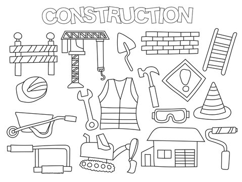 Construction coloring page images â browse photos vectors and video