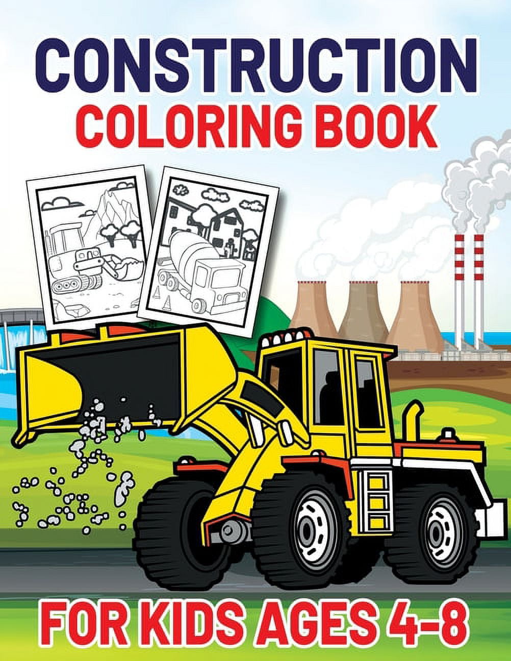 Construction coloring book for kids ages