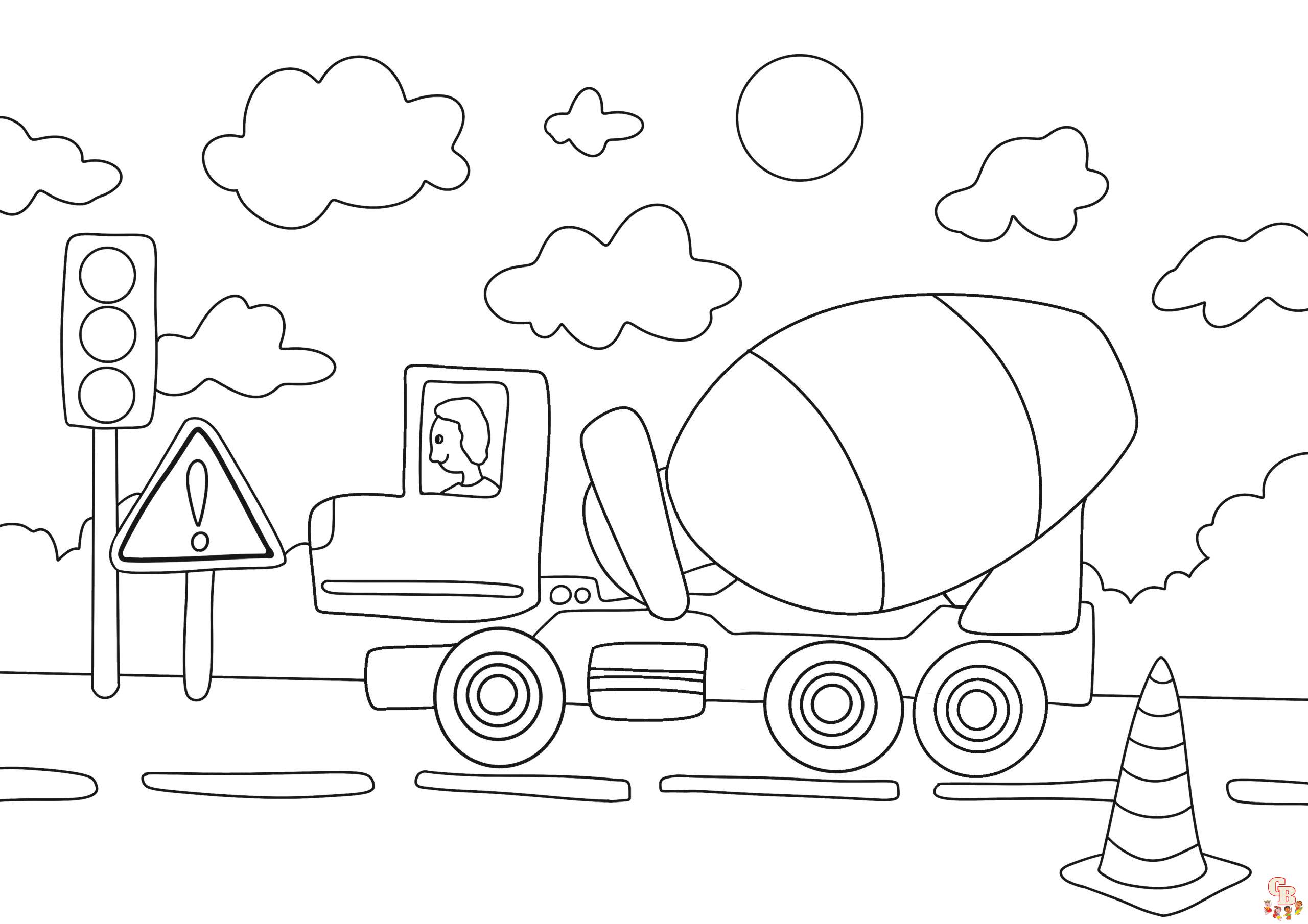 Construction coloring pages printable free easy