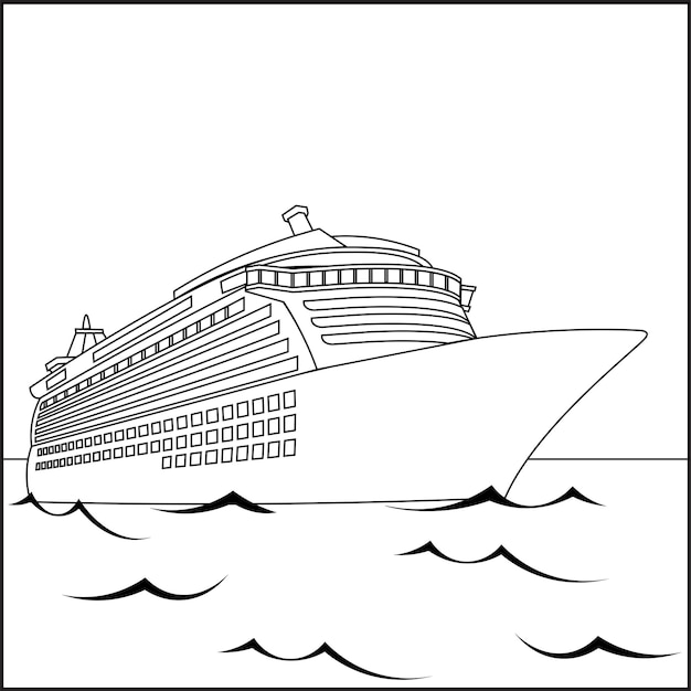 Premium vector sketch of cruise ship