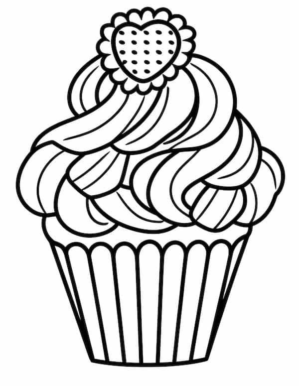 Irresistible cupcake coloring pages for kids and adults