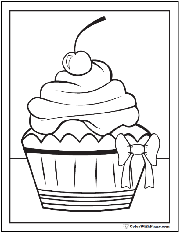 Cupcake coloring pages â free coloring pages pdf format for kids