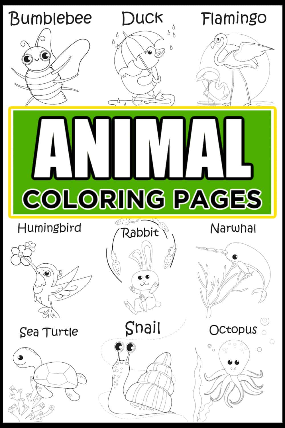 Cute animal coloring pages