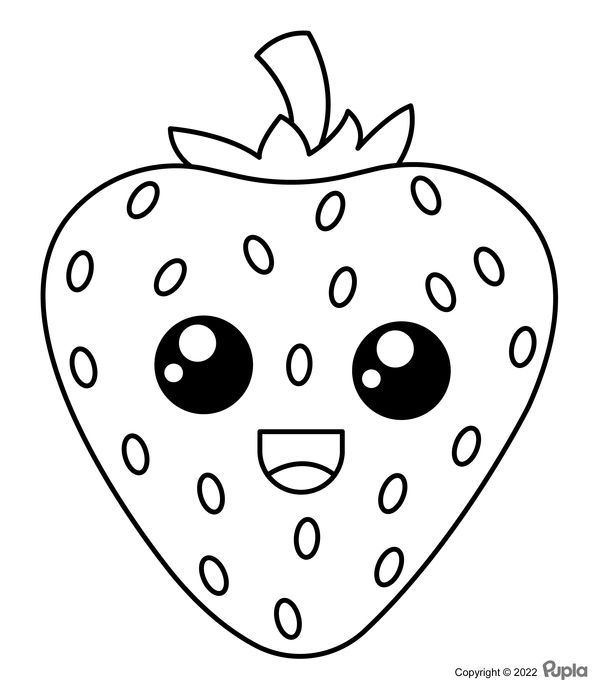 Kawaii strawberry easy and cute coloring page coloring pages printable coloring pages kawaii