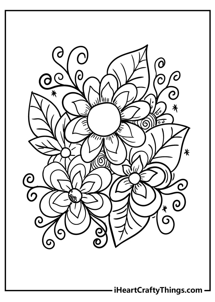 Flower coloring pages free printables