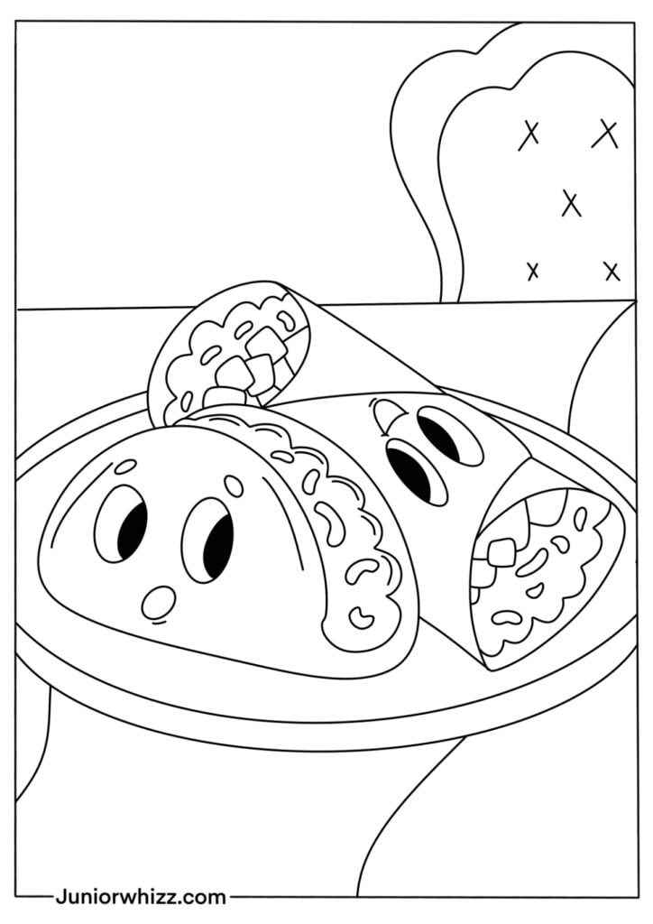 Easy food coloring pages for kids printable pdfs