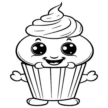 Cute kawaii food coloring book adorable easy and simple coloring pages for kid