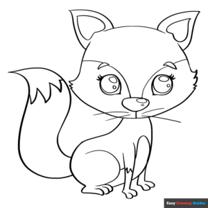 Baby fox coloring page easy drawing guides