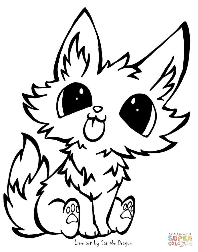 Sitting fox coloring page free printable coloring pages