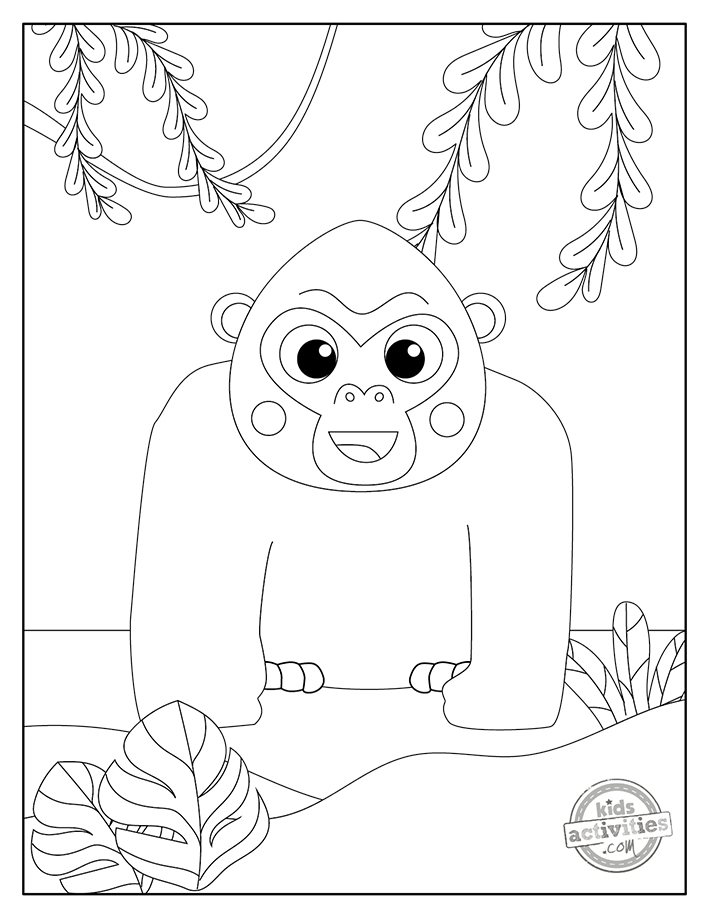 Awesome gorilla coloring pages