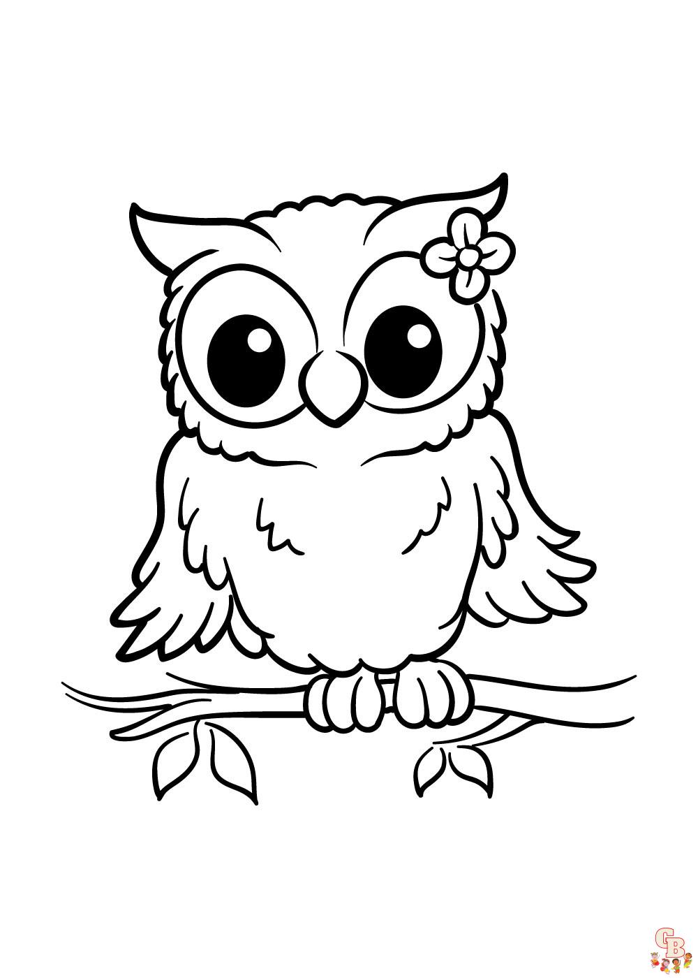 Cute owl coloring pages