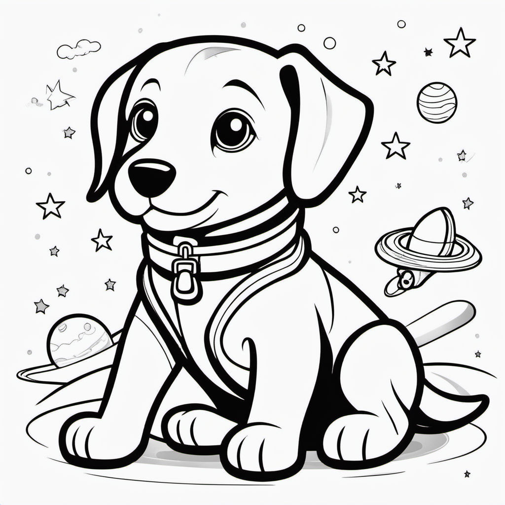 Create a coloring page of puppy