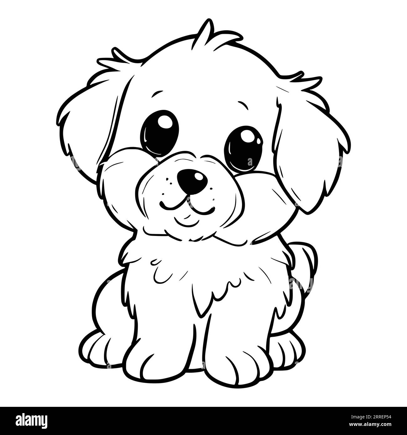 Cute puppy coloring pages for kids and toddlers stock vector image art