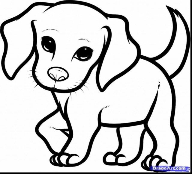 Pretty image of puppy coloring pages